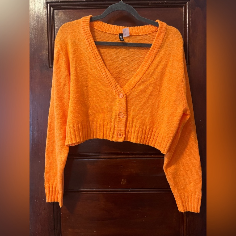 Orange cropped sweater H&M